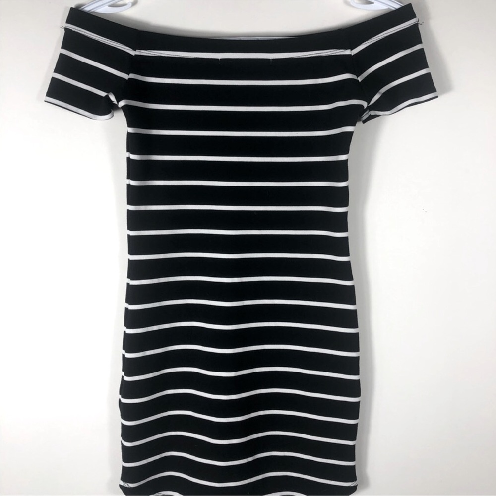 URBAN PLANET | Off shoulders thick Striped Mini Dress | Small